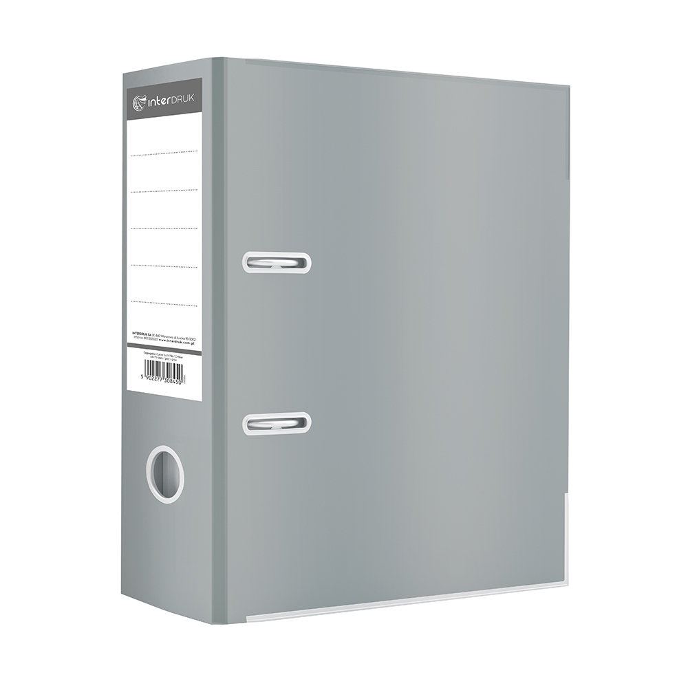 Segregator A4/75 dźwignia mat szary Interdruk